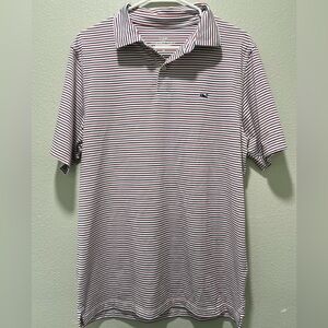 Vineyard Vines Men’s Medium Red, White and Blue Performance Polo
